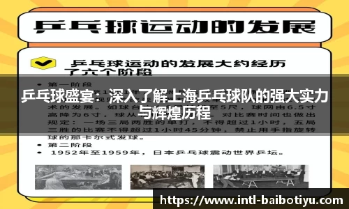 乒乓球盛宴：深入了解上海乒乓球队的强大实力与辉煌历程